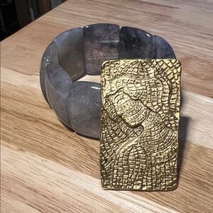 Gold Textured Brooch of Saint Mary